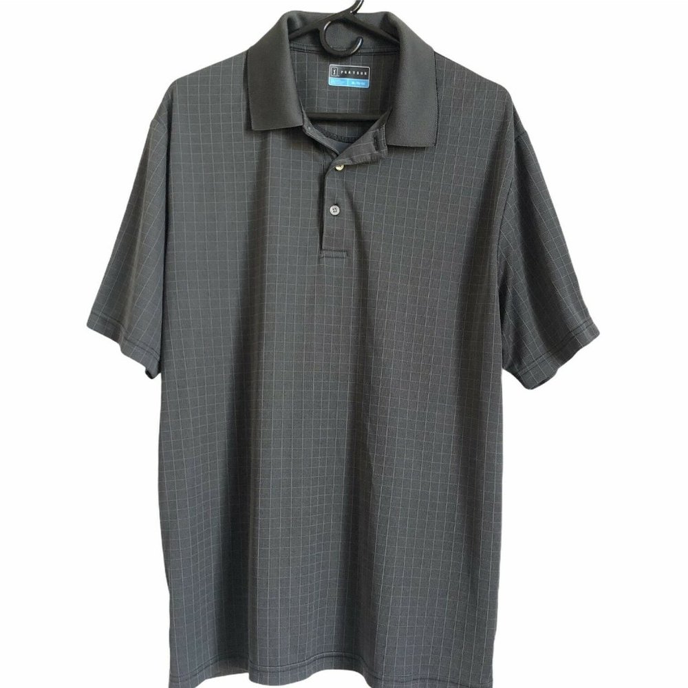 Men’s PGA Tour Golf Polo Gray Short Sleeve Size XL